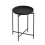 Hanah Home SHB-007 Mesa de centro de metal negra para salón, estilo moderno, 46x56x46 cm